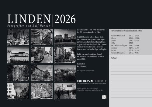 publikationen Linden Kalender 2026 Übersicht